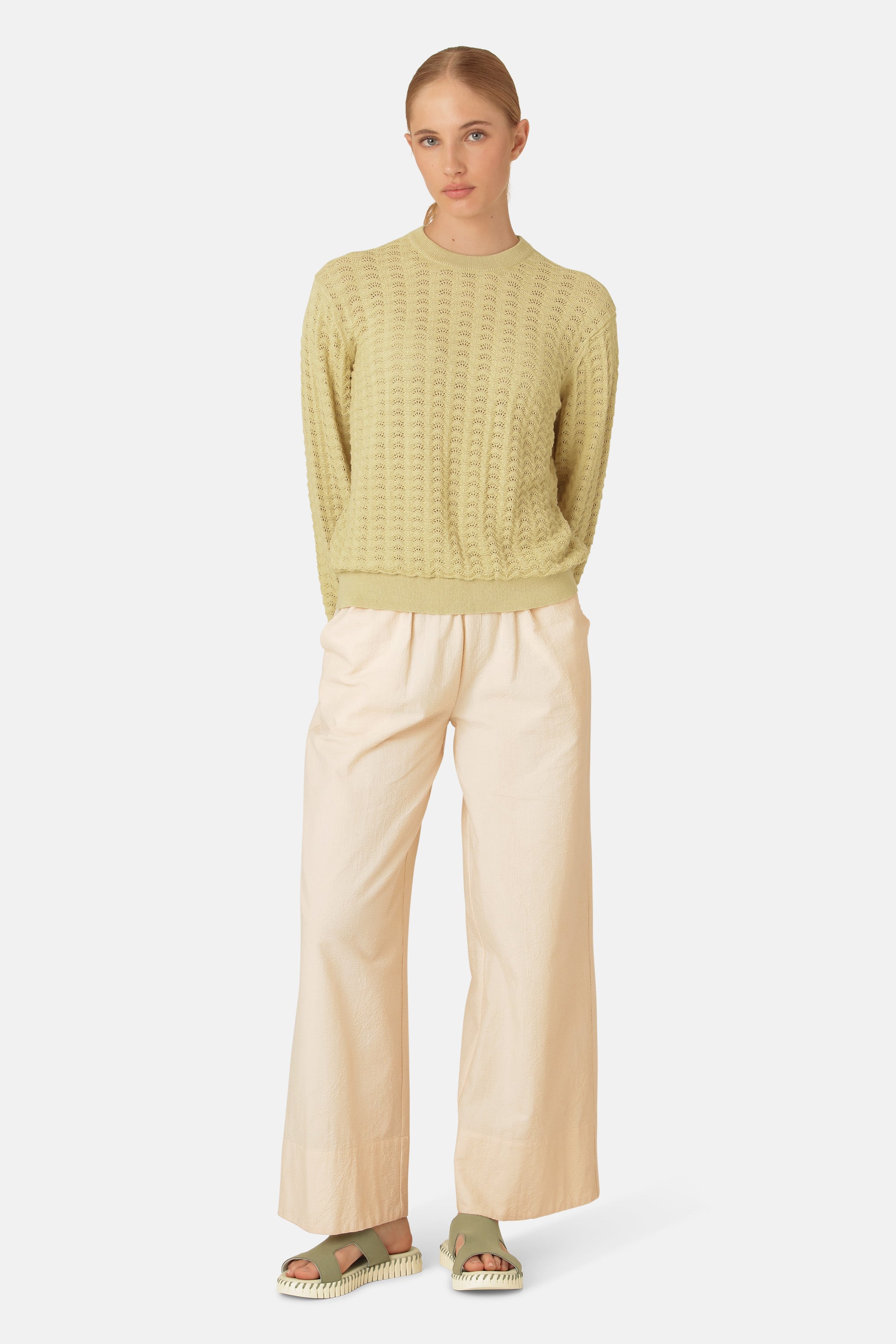 Ilse Jacobsen Hornbæk Miscellaneous Crew Neck Clothes 459 Olive Grass